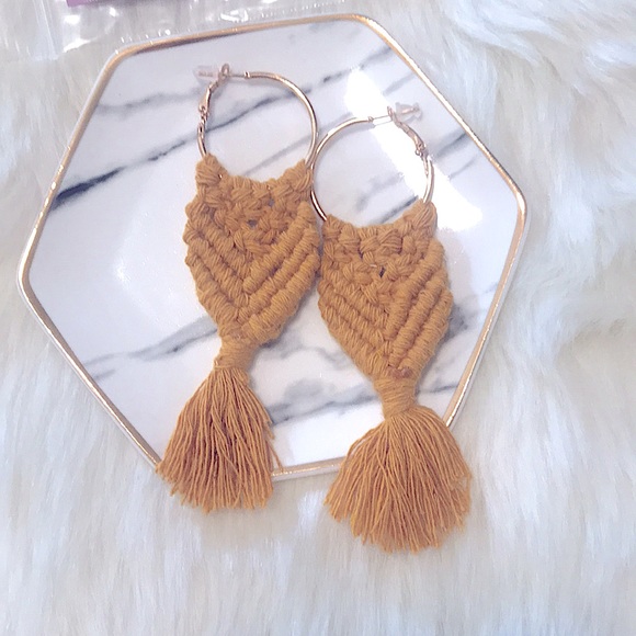 🆕Trendy Macrame Earrings Handmade w/ L♥️VE; Boho Bohemian Style🪶Light Weight - Picture 7 of 16